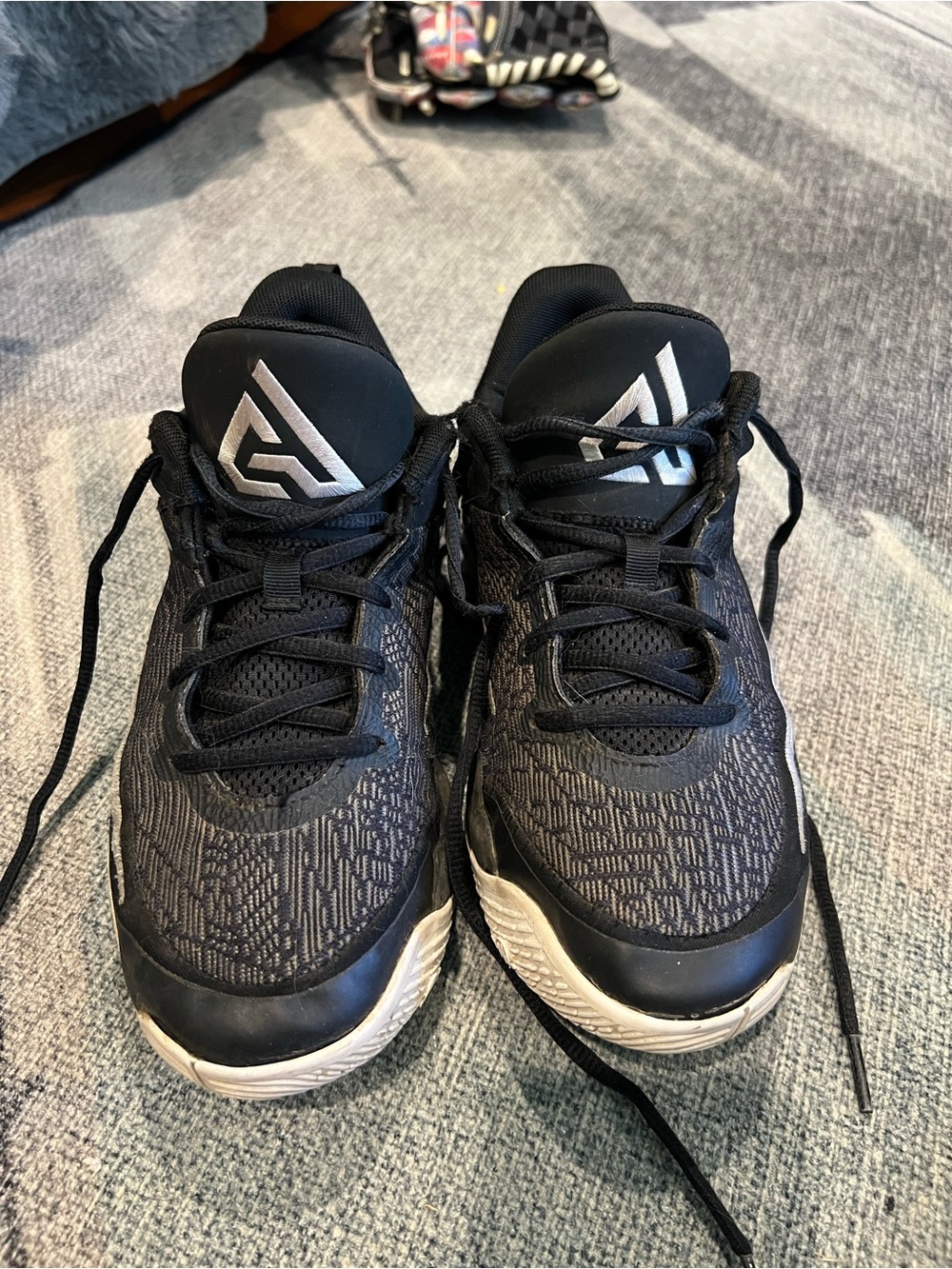 Nike Kids Black and White Basketball Sneakers